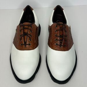 Etonic Golf shoes Leather White and Brown Lace up 2002 | Men Size 9.5
